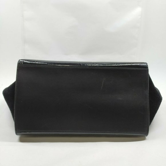 AUTHENTIC CELINE Hand Bag Black Enamel - Picture 4 of 10